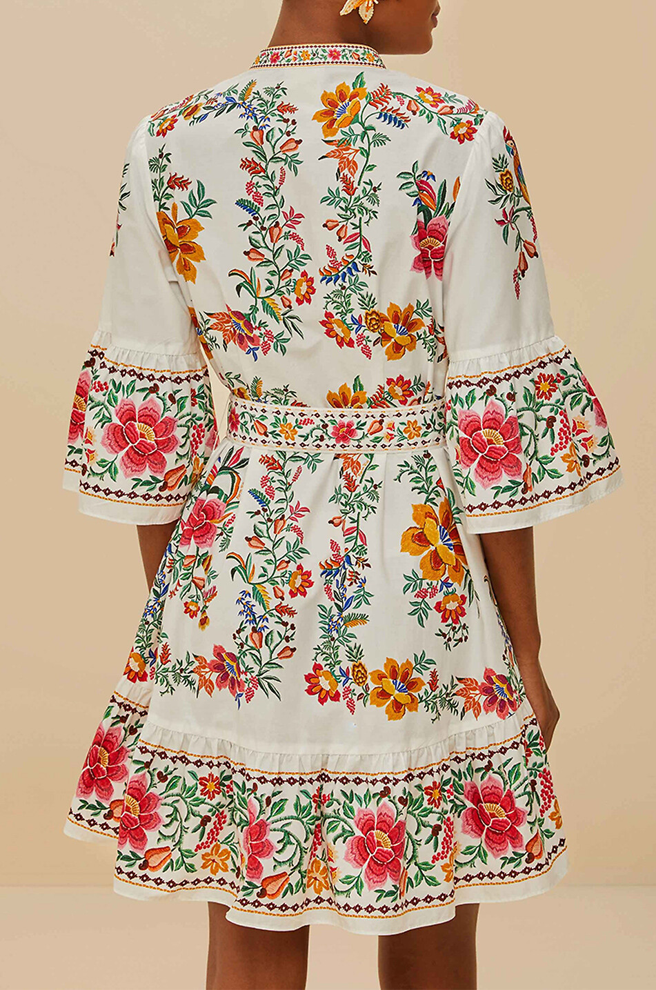 FARM RIO Delicate Forest Scarves poplin mini shirt dress Women MULTI COLOURED 5