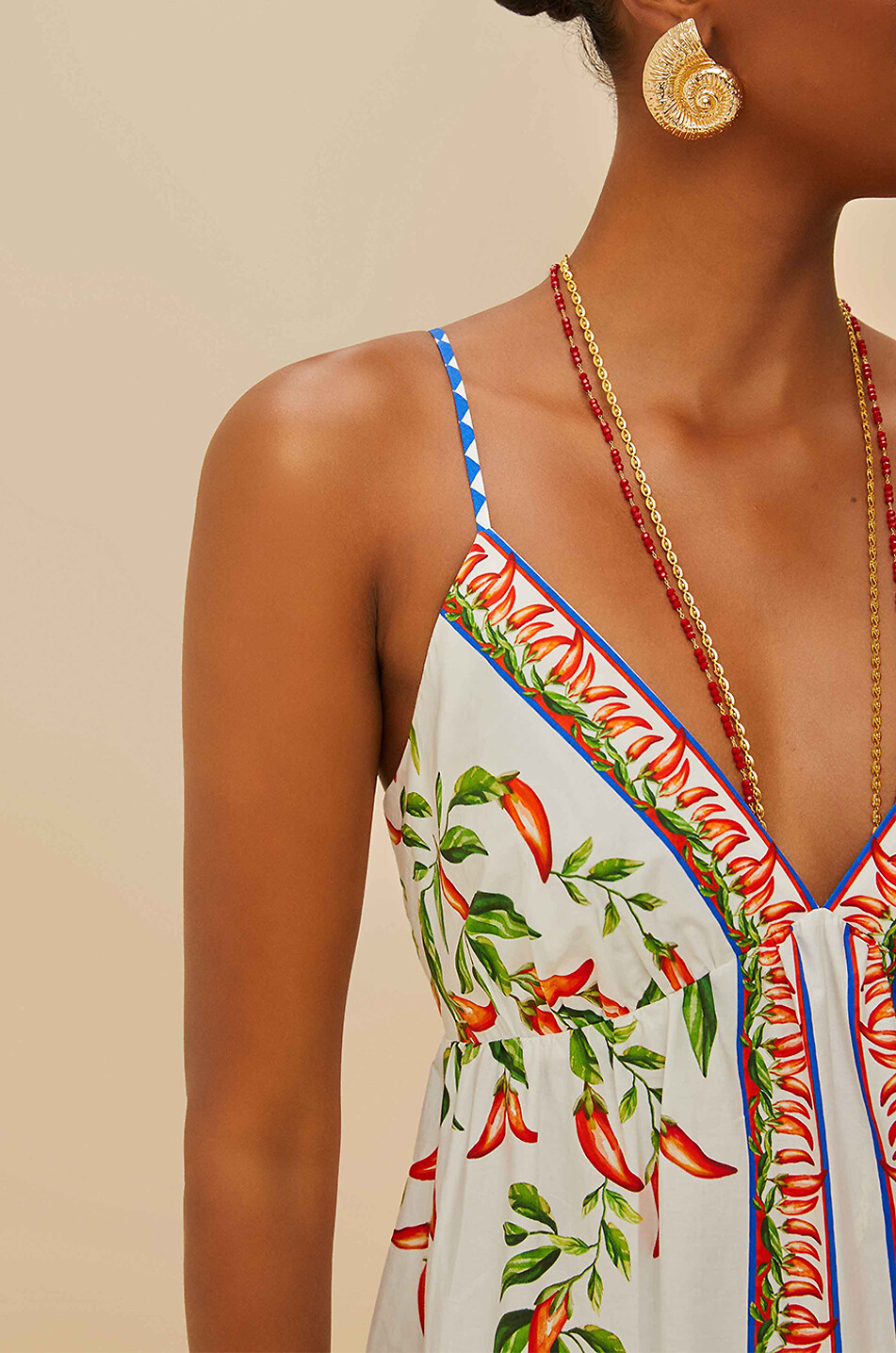 Picnic Peppers Ainika strappy cotton empire mini dress