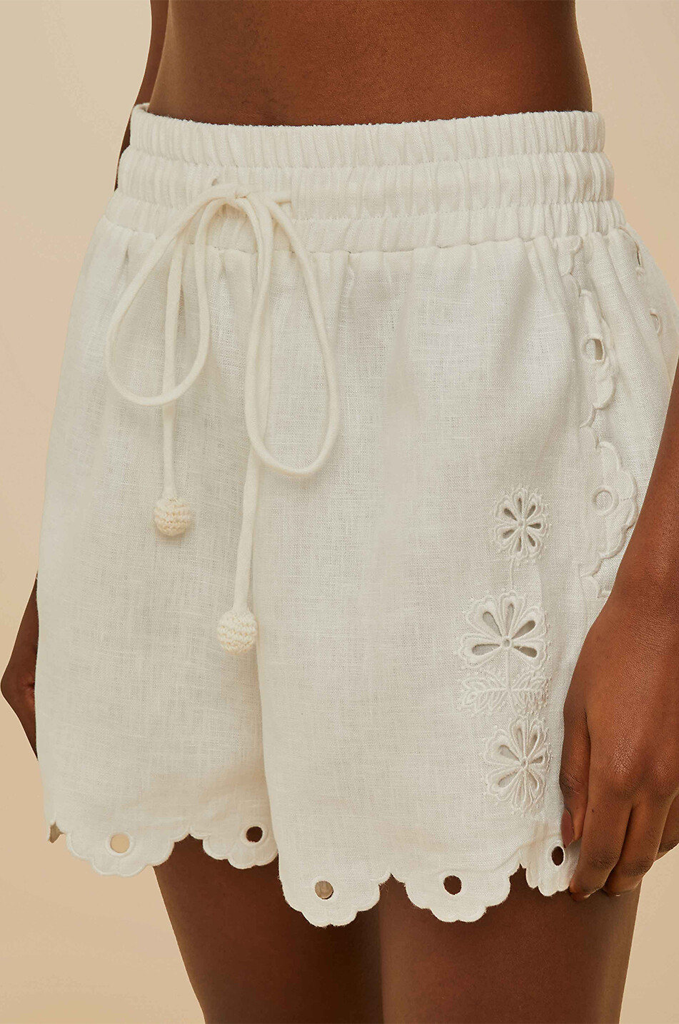 Linen shorts - FARM RIO - WHITE - Bongénie