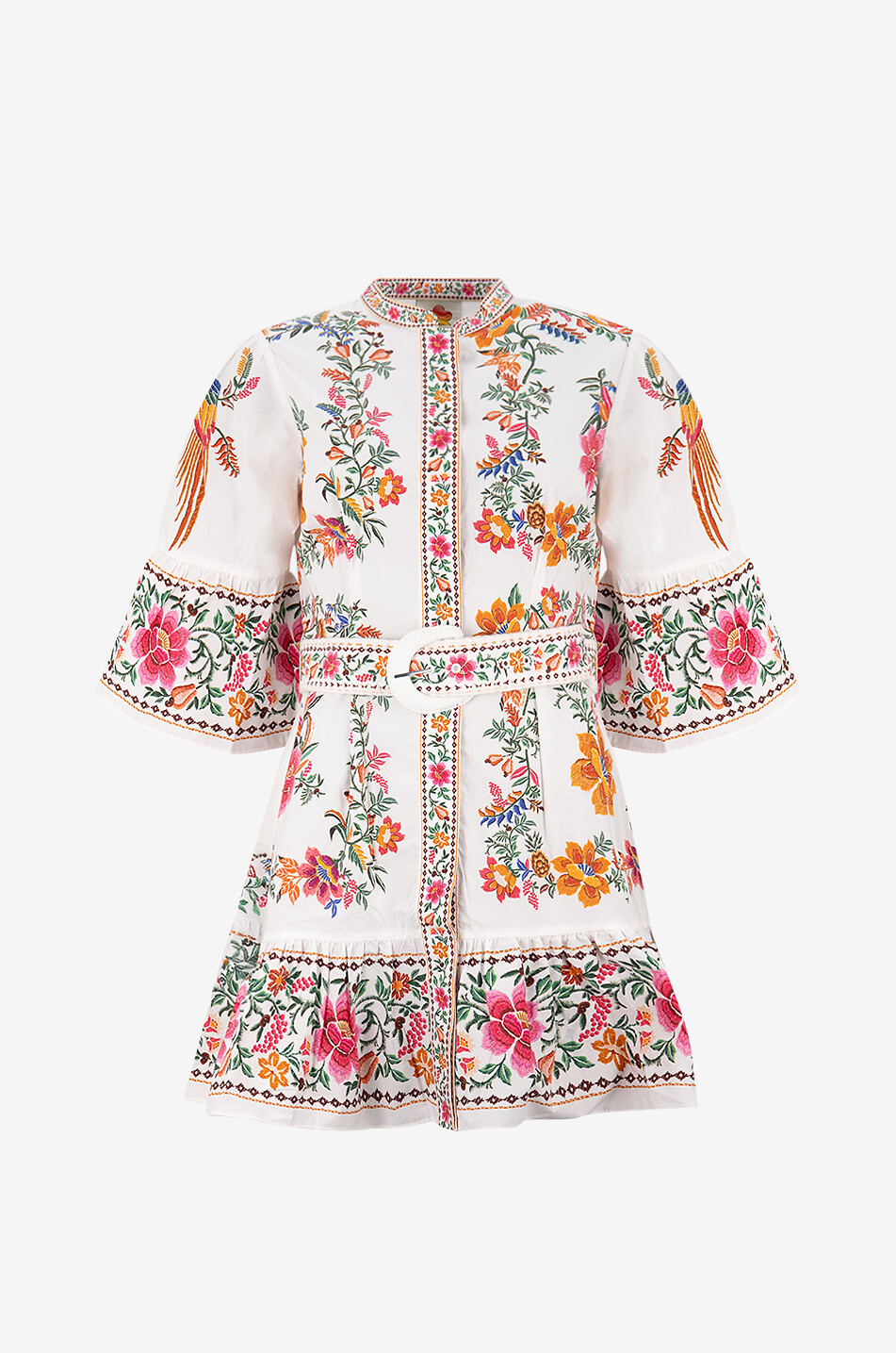 FARM RIO Delicate Forest Scarves poplin mini shirt dress Women MULTI COLOURED 1