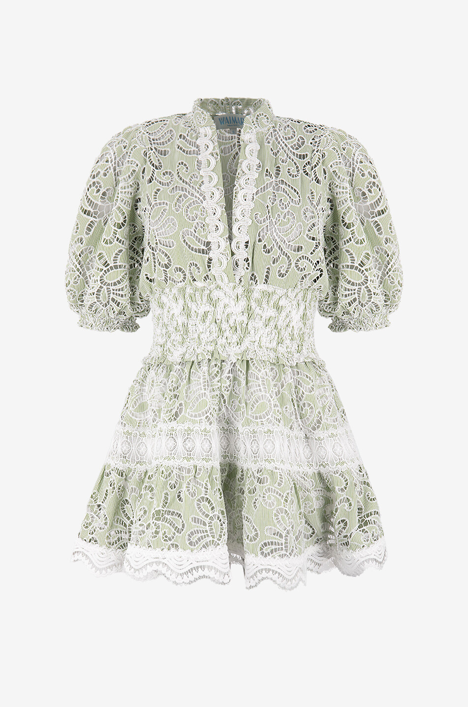 WAIMARI Marion lace mini dress Women LIGHT GREEN 1