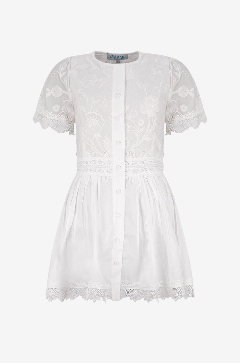 WAIMARI Besticktes Voile-Minikleid Margarita Damen WEISS 1