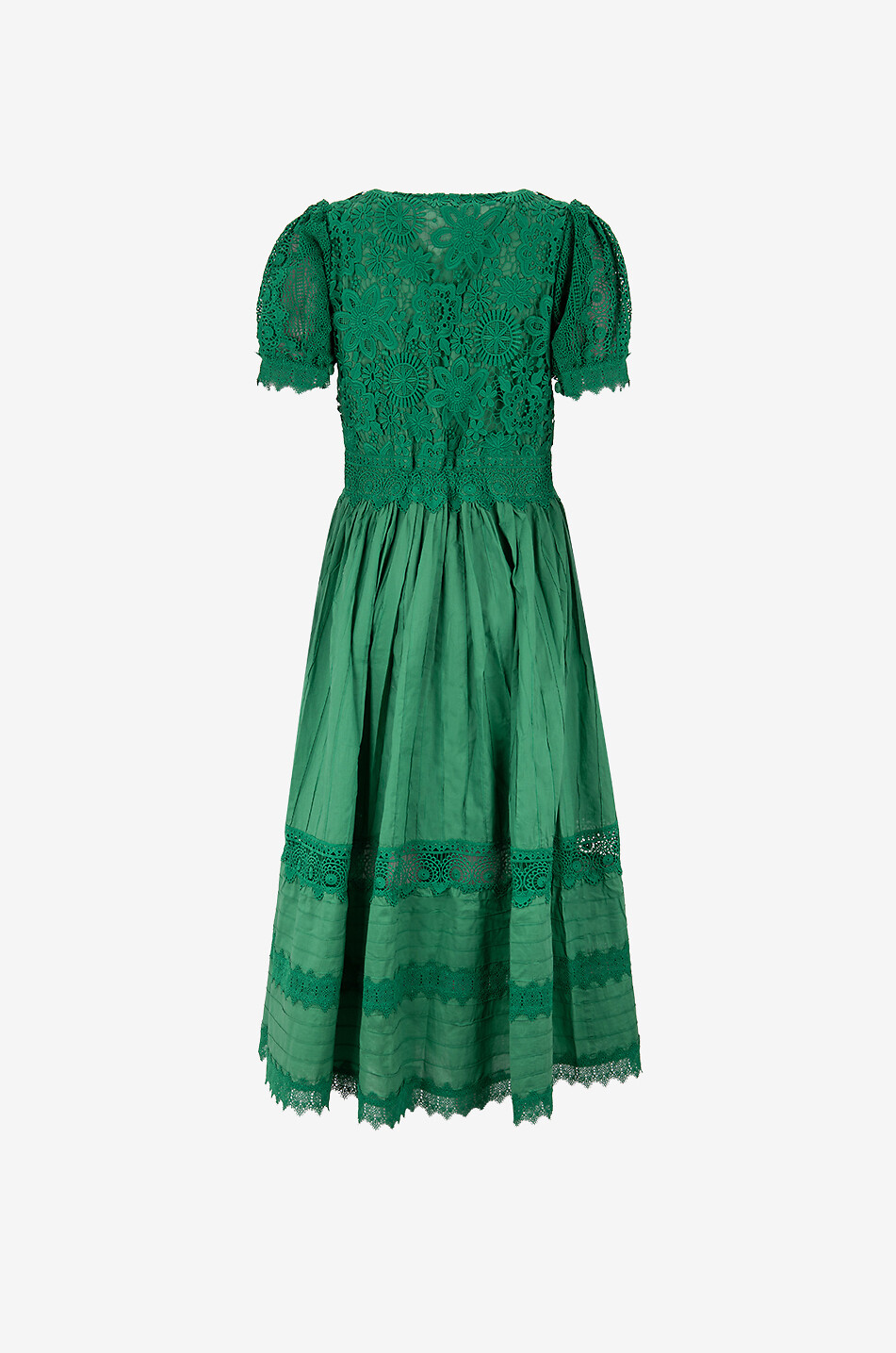 WAIMARI Juliette voile and lace maxi dress Women DARK GREEN 2