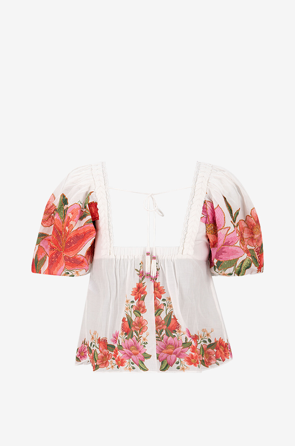 Blouse en coton à manches bouffantes Summer Fruit