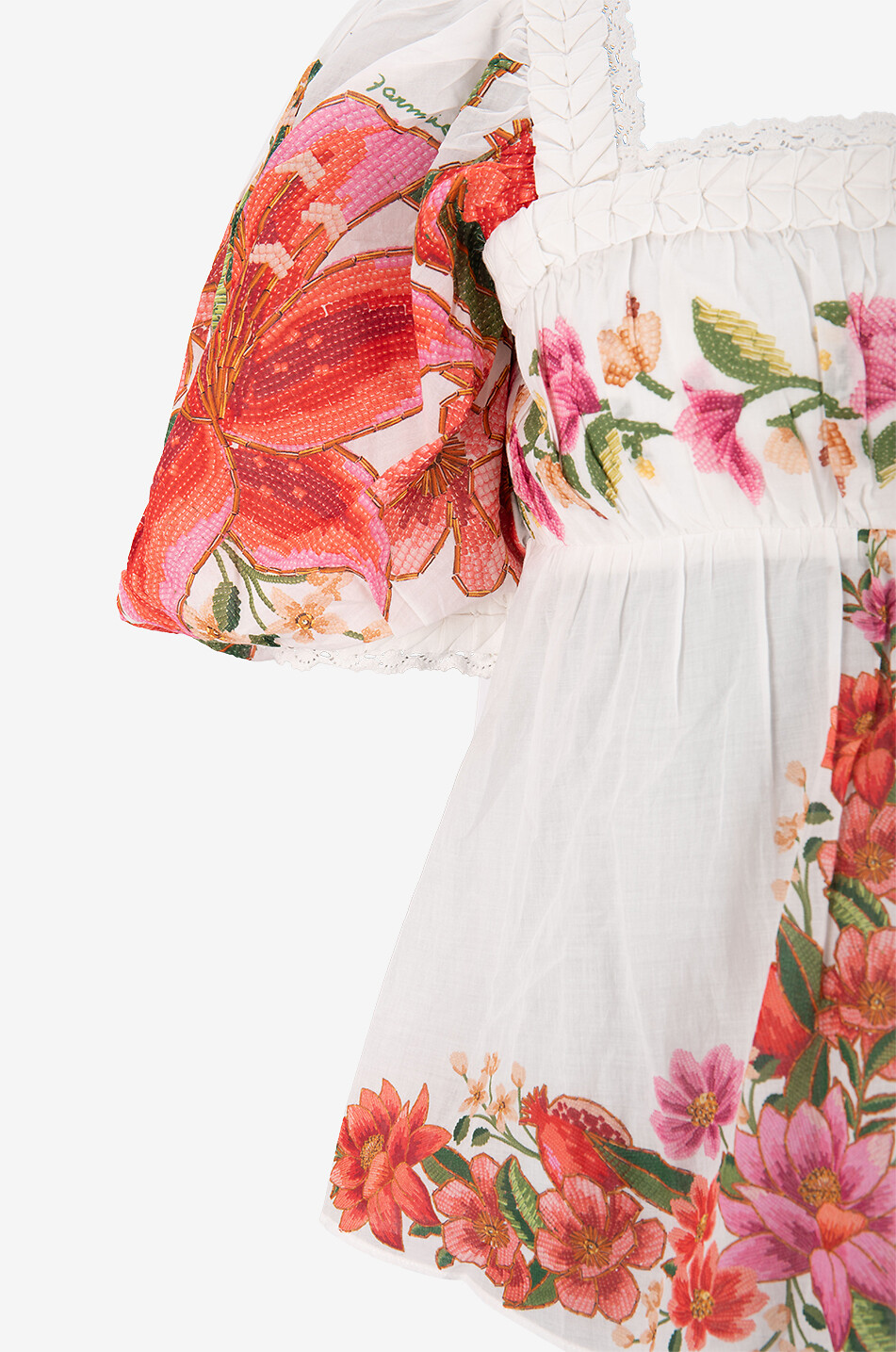 Blouse en coton à manches bouffantes Summer Fruit