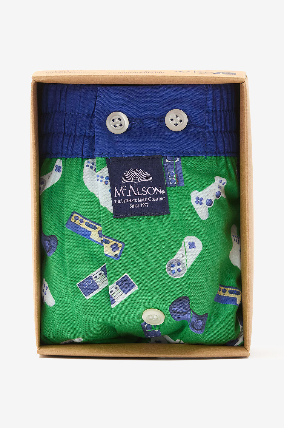 MC ALSON Retro Gaming cotton boxer shorts Men GREEN 2