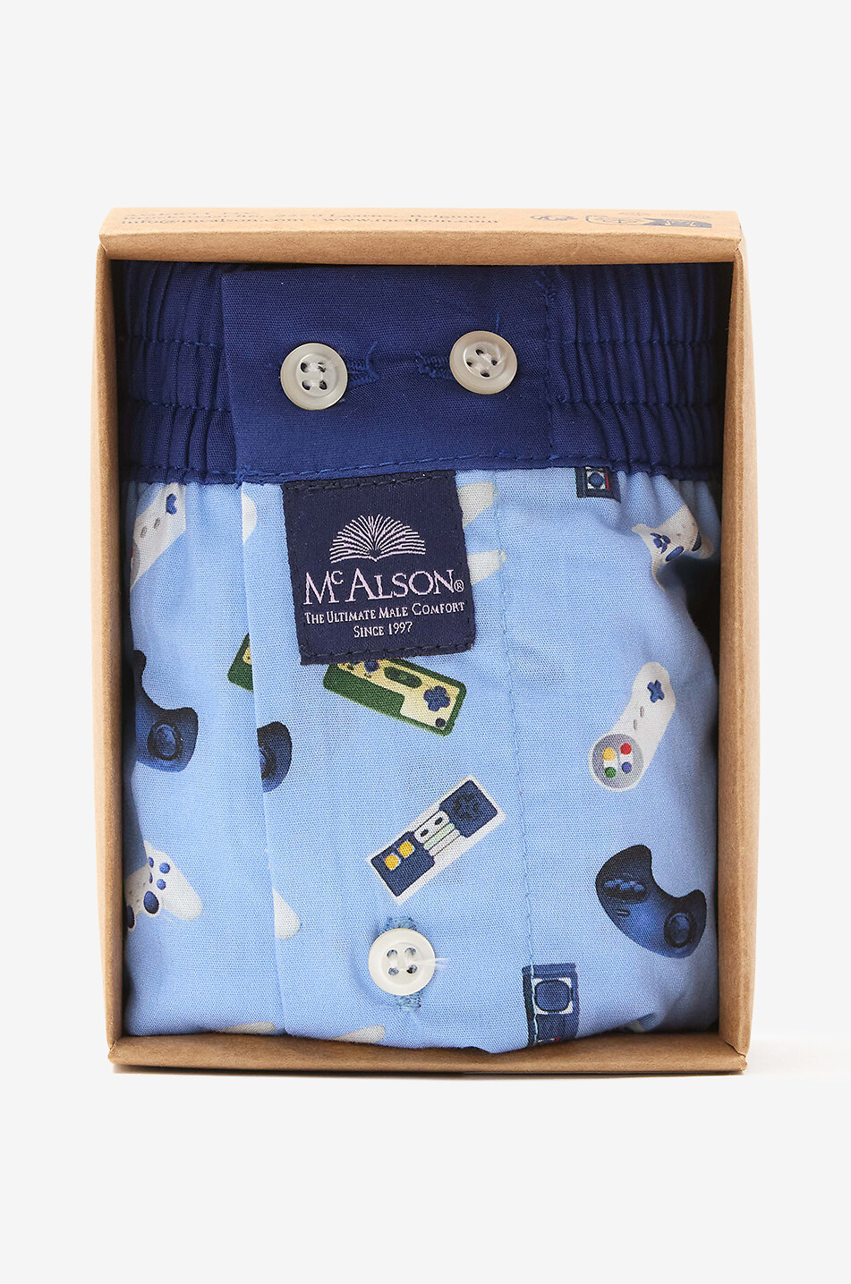 MC ALSON Retro Gaming cotton boxer shorts Men LIGHT BLUE 2