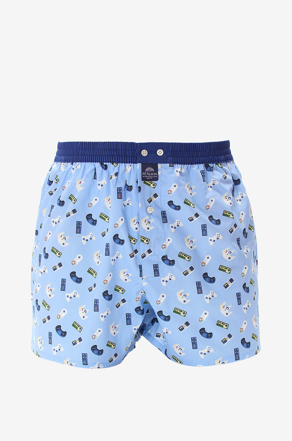 MC ALSON Retro Gaming cotton boxer shorts Men LIGHT BLUE 1
