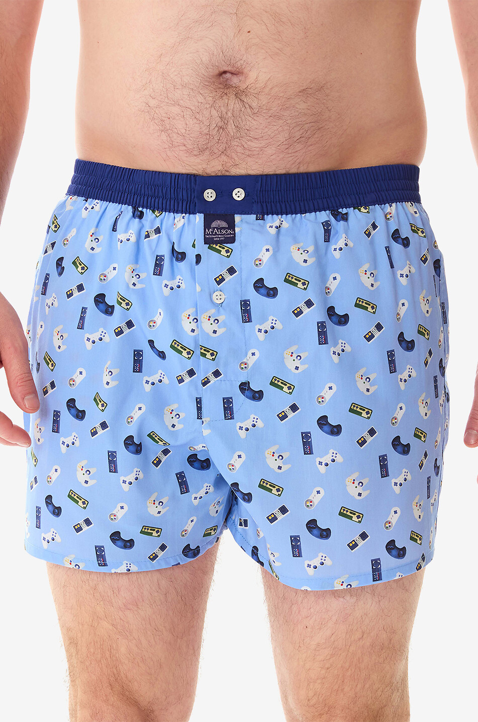 MC ALSON Retro Gaming cotton boxer shorts Men LIGHT BLUE 3