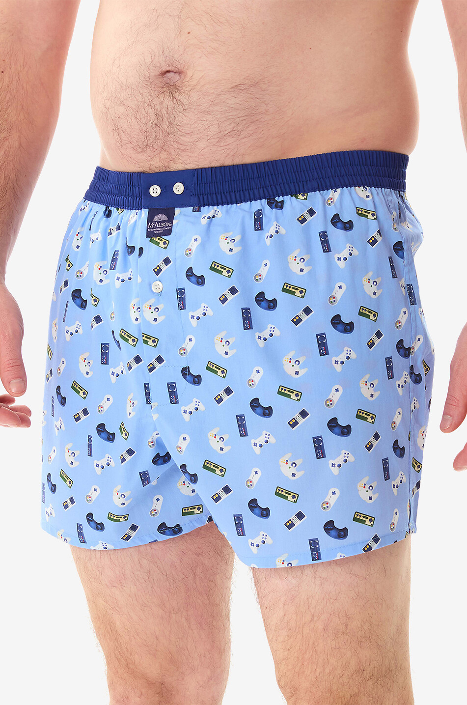 MC ALSON Retro Gaming cotton boxer shorts Men LIGHT BLUE 4