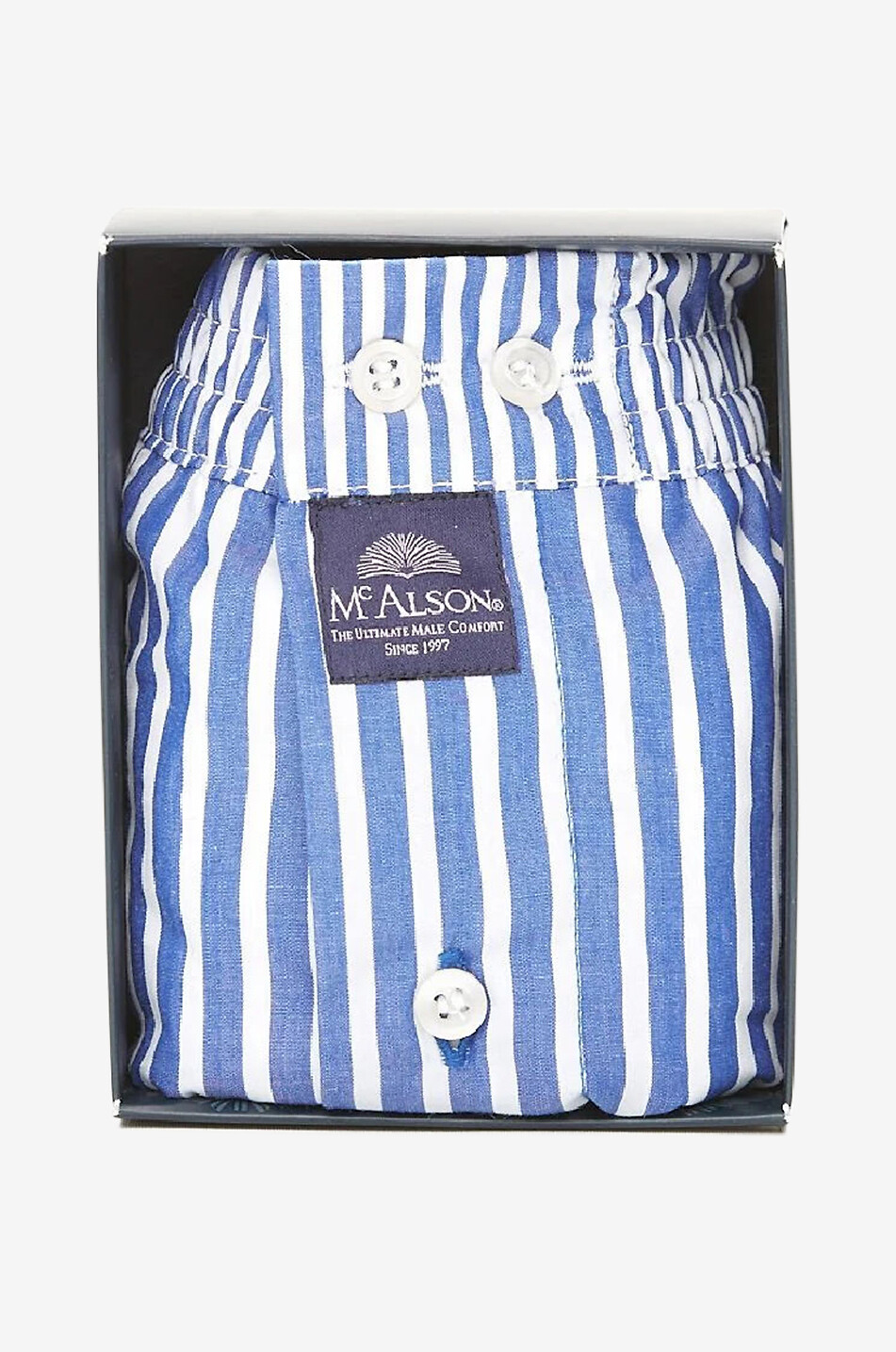 MC ALSON Boxershorts aus Baumwolle Stripes Herren MITTELBLAU 1