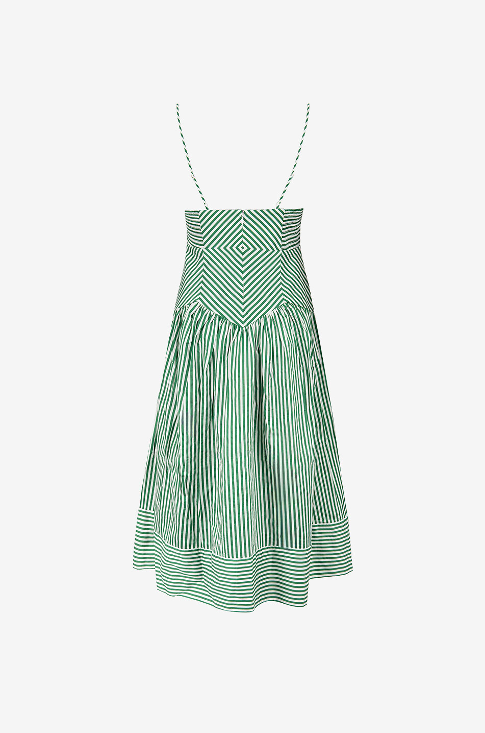 FARM RIO Bicolor Stripes cotton strappy midi dress Women GREEN 2