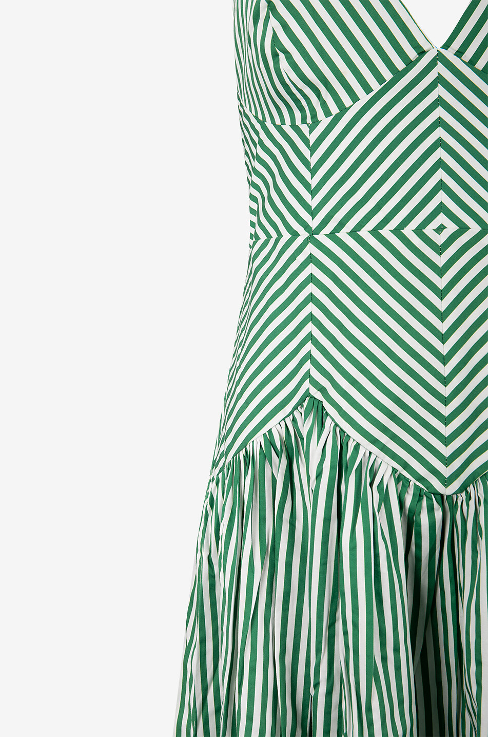 FARM RIO Bicolor Stripes cotton strappy midi dress Women GREEN 7