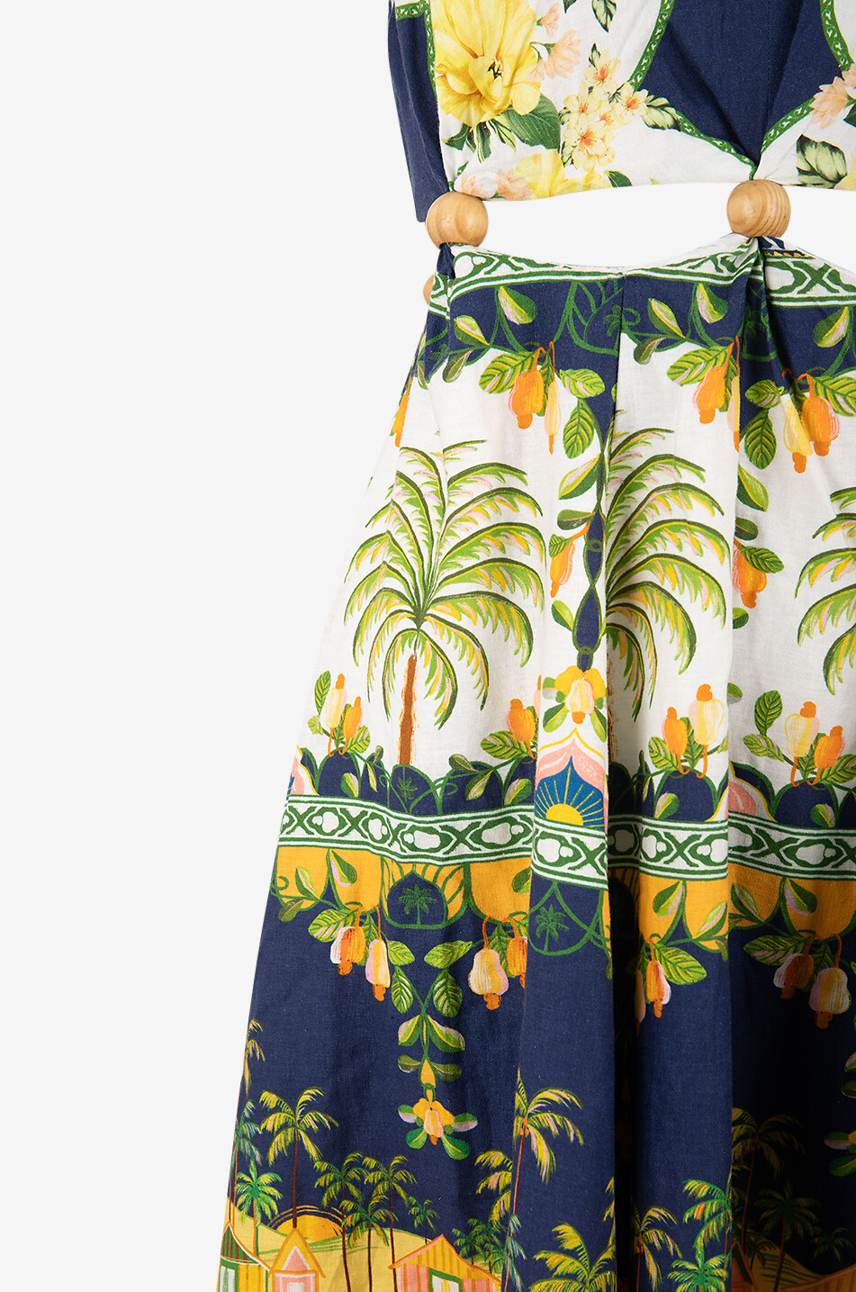 Midikleid aus Leinenmix mit Taillenausschnitt Amazon Garden
