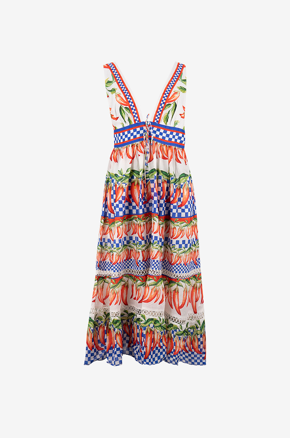 FARM RIO Robe midi sans manches en coton Picnic Peppers Ainika Femme MULTICOLORE 1