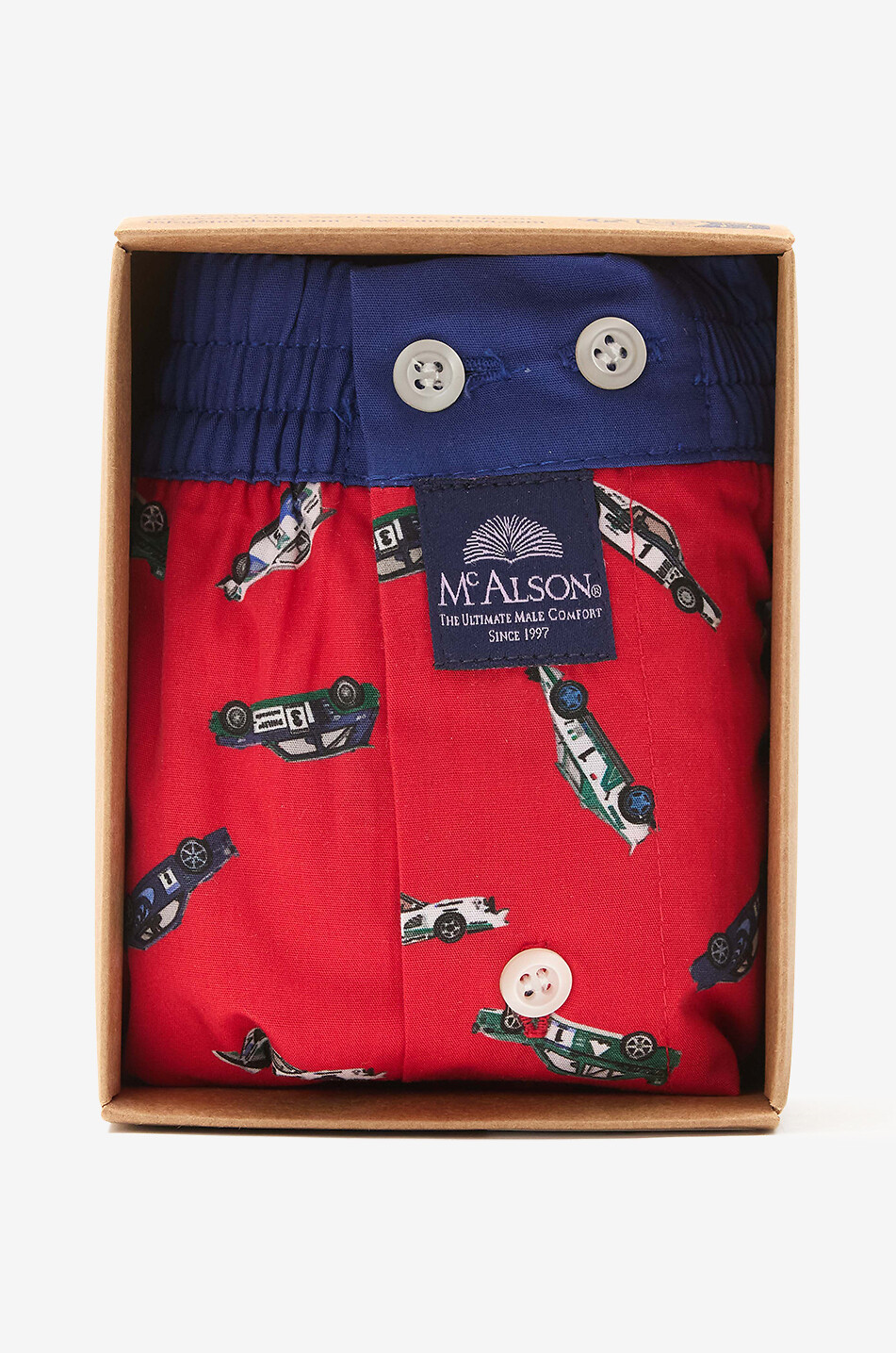 MC ALSON Boxershorts aus Baumwolle Racing Cars Herren ROT 2