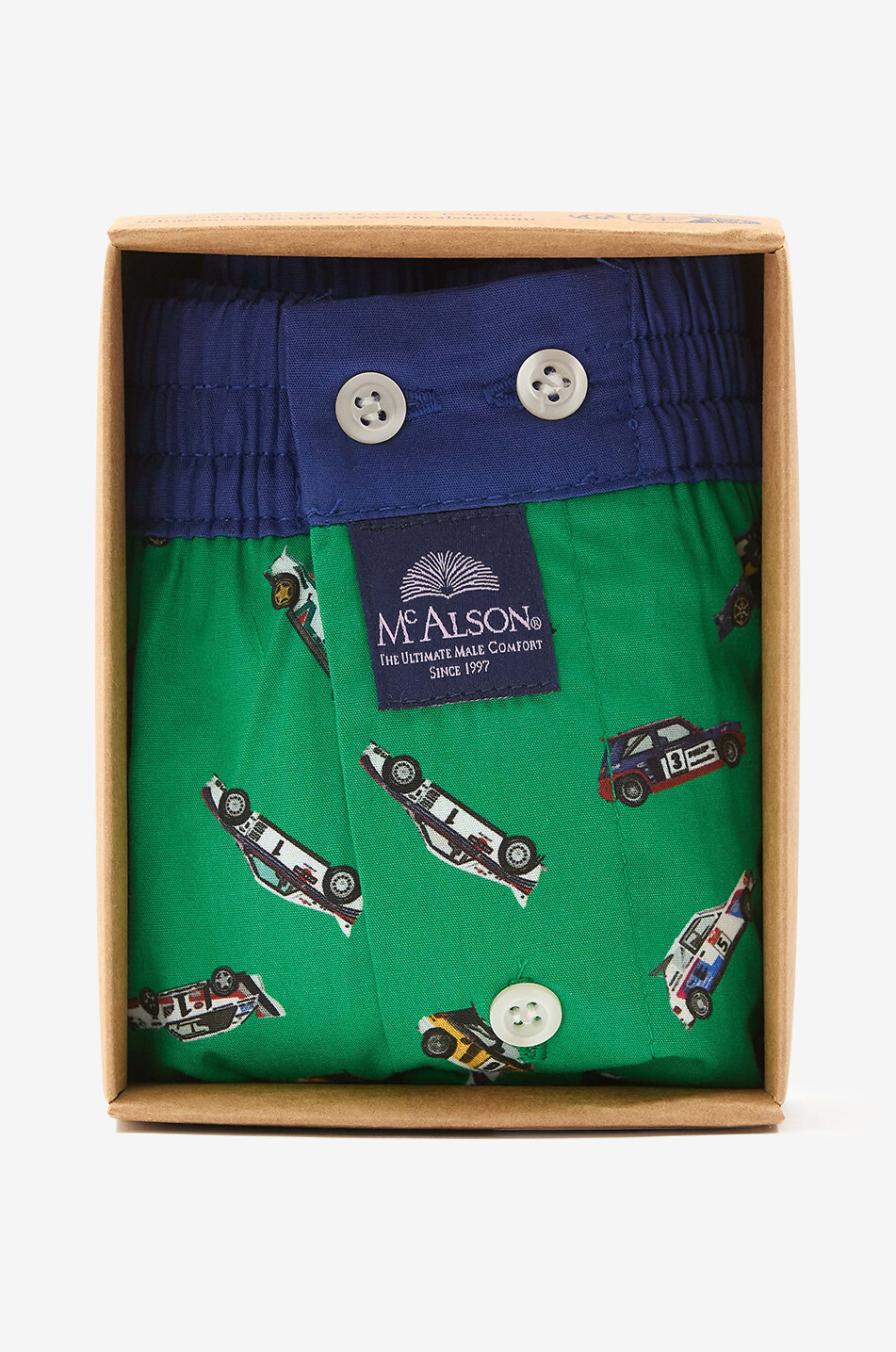 MC ALSON Boxershorts aus Baumwolle Racing Cars Herren GRÜN 2