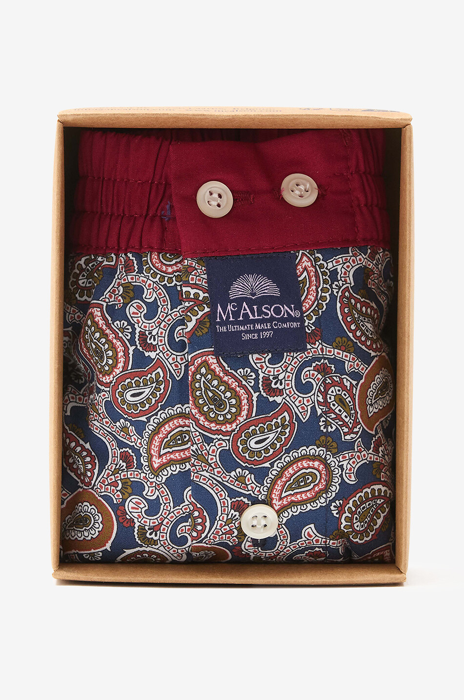 MC ALSON Paisley cotton boxer shorts Men DARK BLUE 2