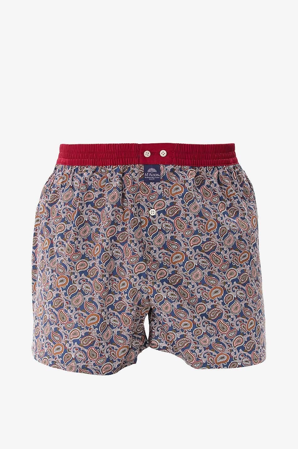MC ALSON Paisley cotton boxer shorts Men DARK BLUE 1