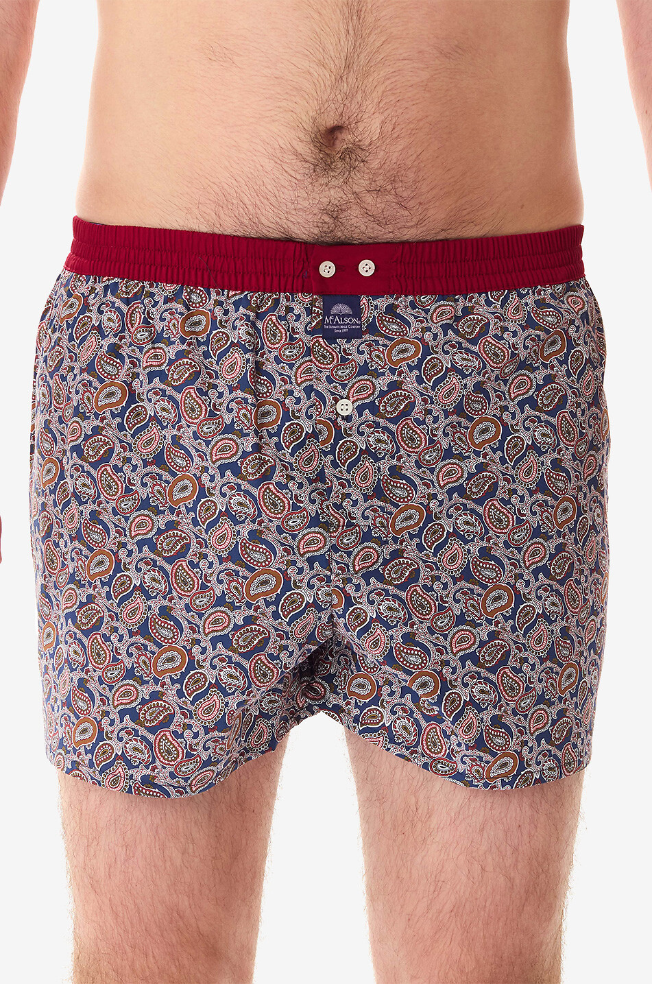 MC ALSON Paisley cotton boxer shorts Men DARK BLUE 3