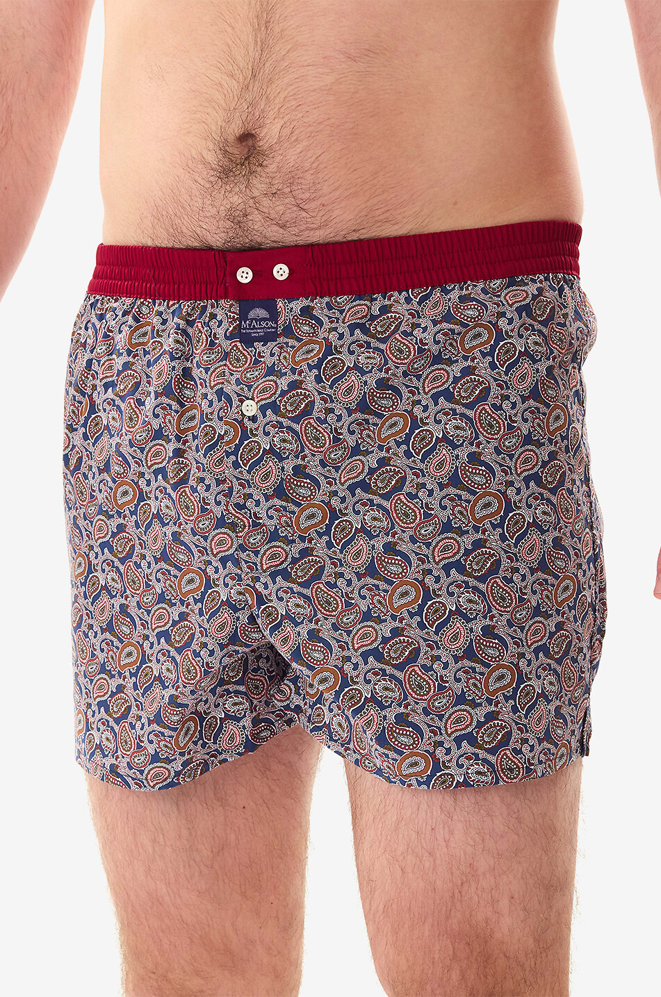 MC ALSON Paisley cotton boxer shorts Men DARK BLUE 4