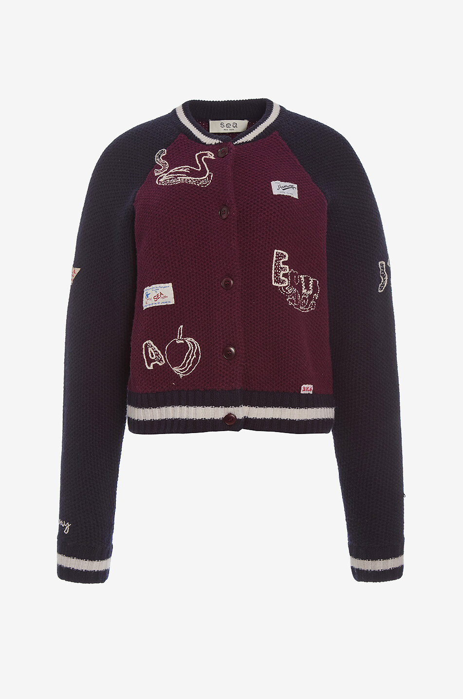 SEA Cardigan aus Merinowolle Archer Damen DUNKELBLAU 1