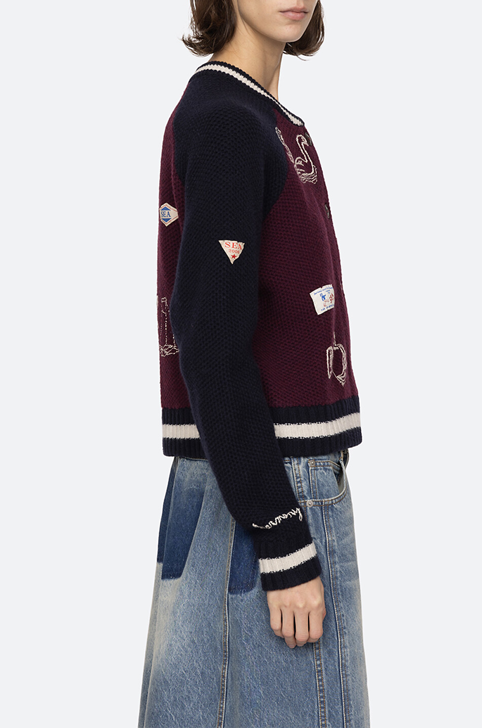 SEA Cardigan aus Merinowolle Archer Damen DUNKELBLAU 4