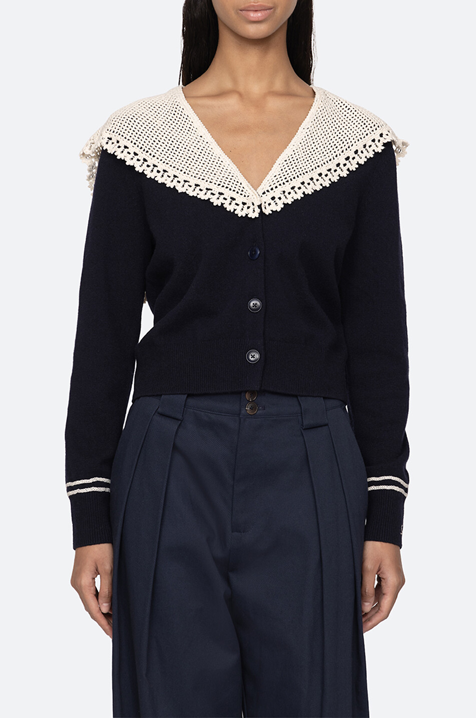 SEA Cardigan aus Merinowolle Marie Damen DUNKELBLAU 3