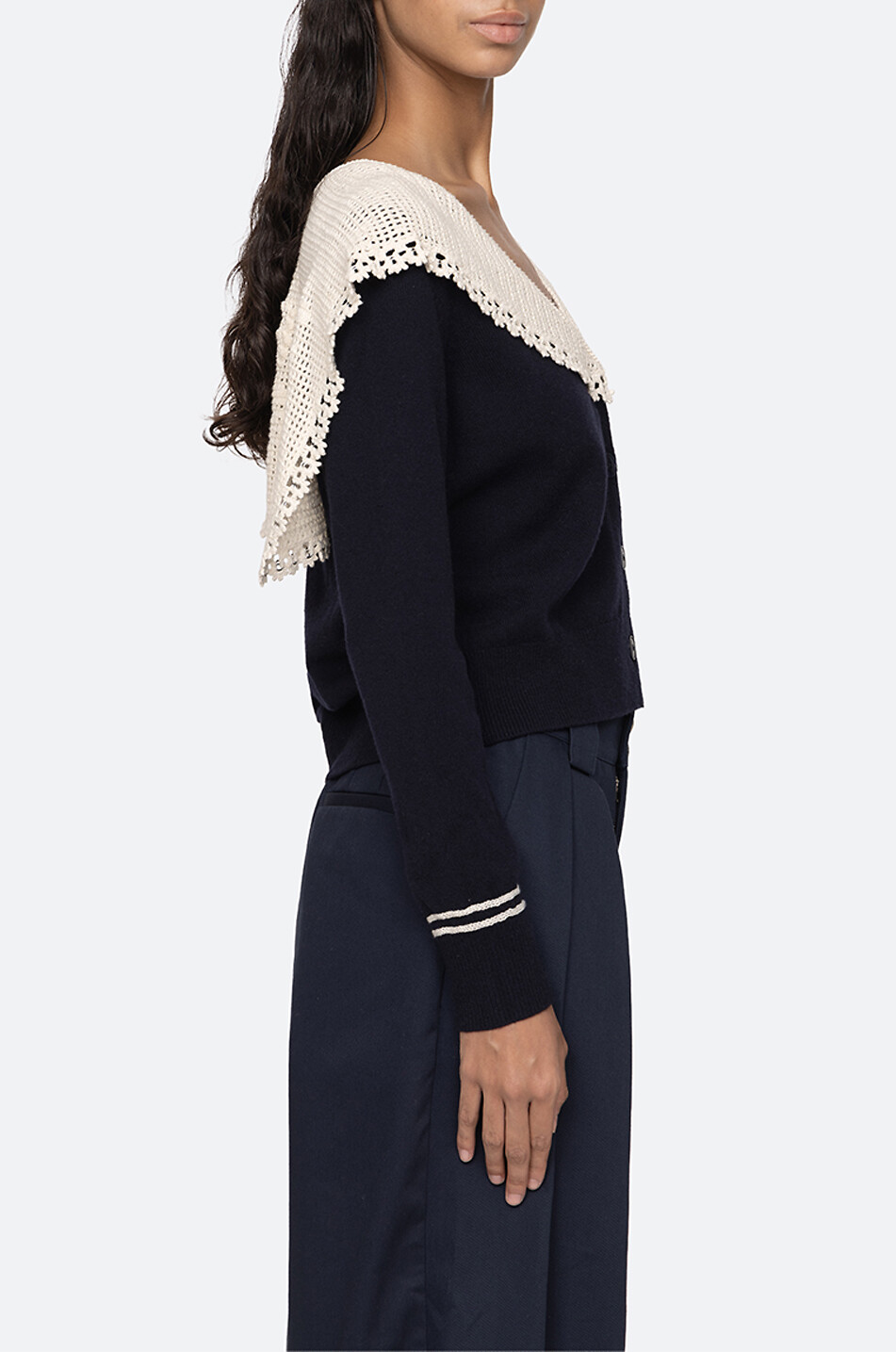 SEA Cardigan aus Merinowolle Marie Damen DUNKELBLAU 5