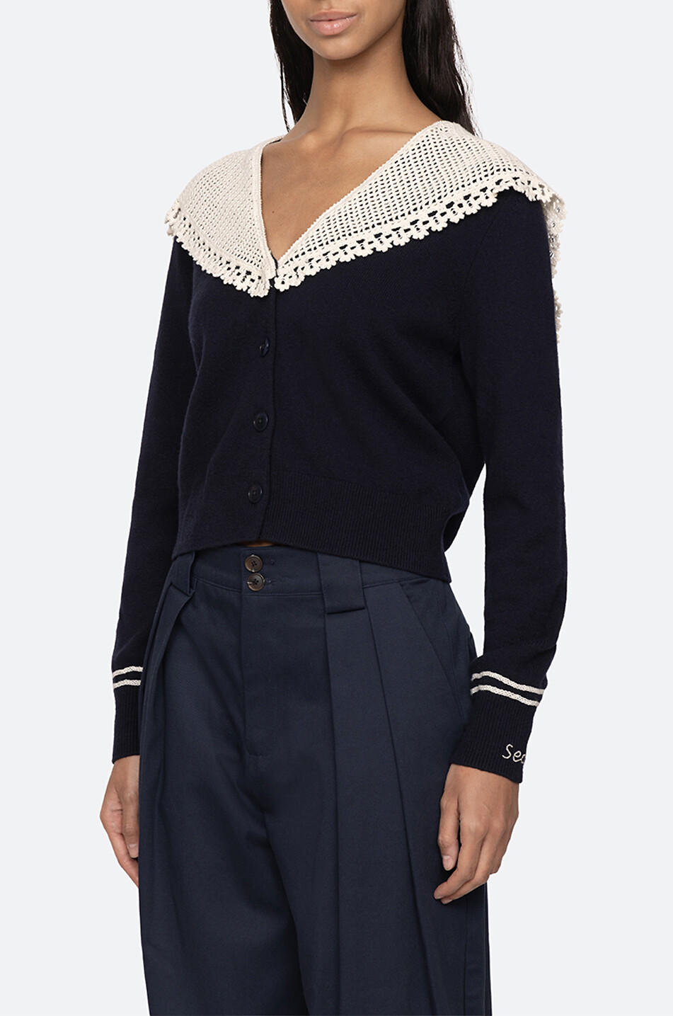SEA Cardigan aus Merinowolle Marie Damen DUNKELBLAU 7