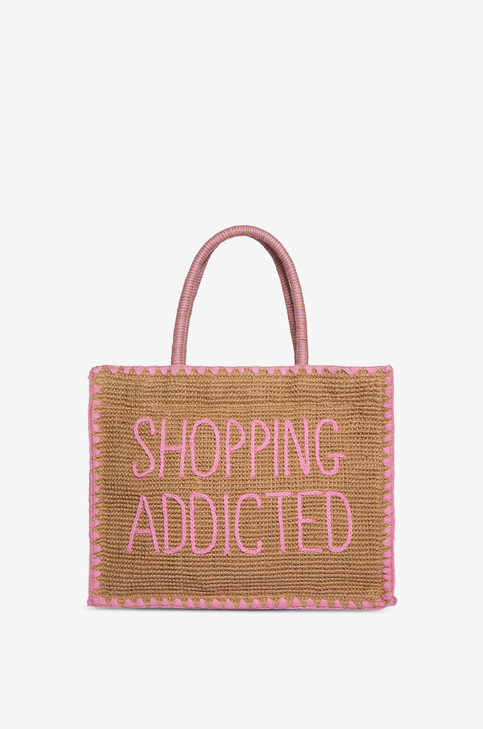 Vivian Shopping Addict jute tote bag
