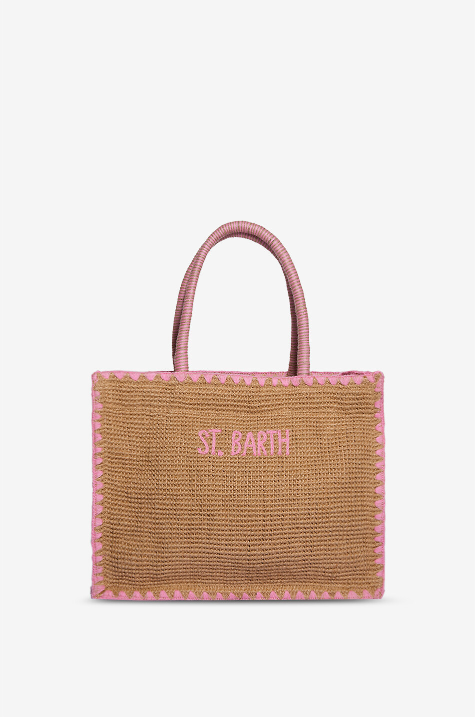 MC2 SAINT BARTH Vivian Shopping Addict jute tote bag Women PINK 3