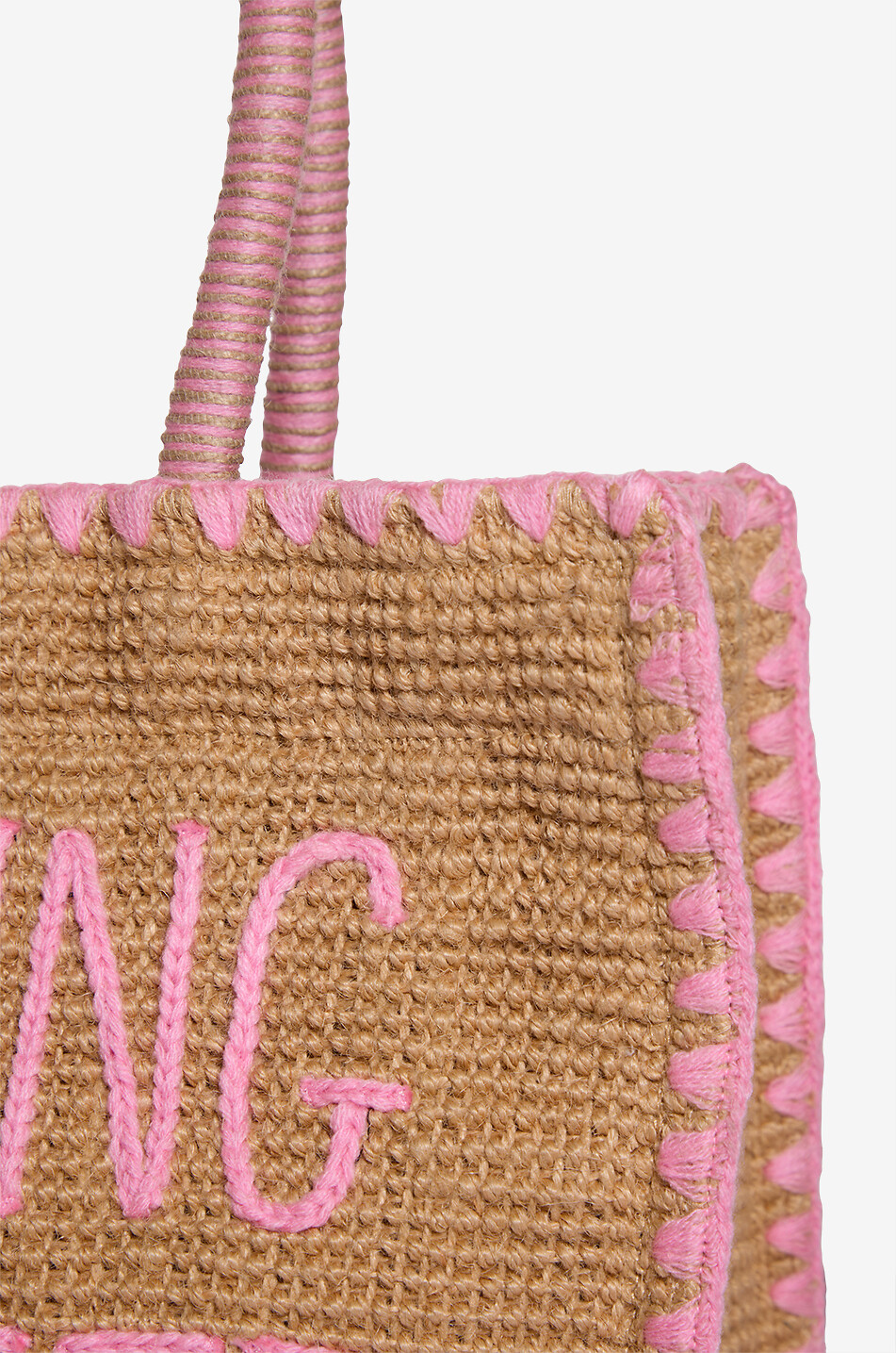 MC2 SAINT BARTH Vivian Shopping Addict jute tote bag Women PINK 5