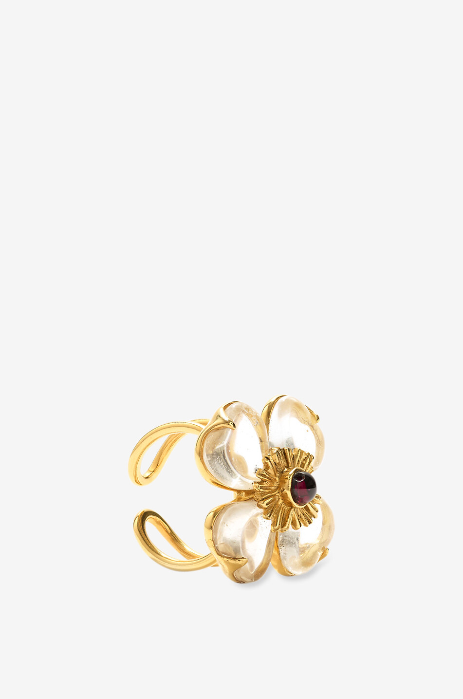 GOOSSENS PARIS Bague ornée de pierres fines Trèfle Femme BLANC CASSE 1