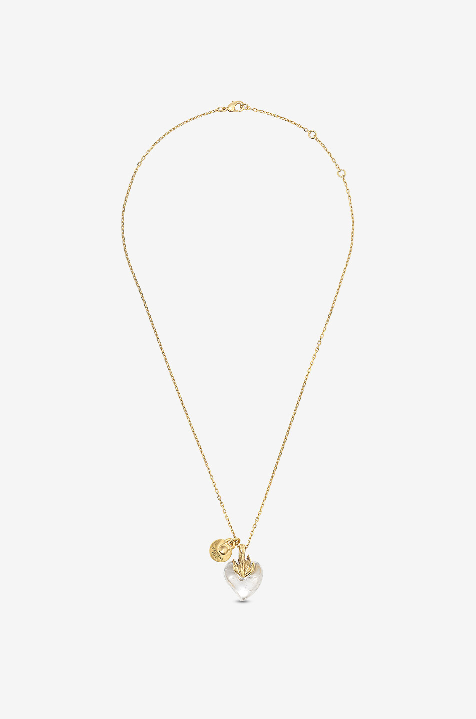 GOOSSENS PARIS Collier orné de cristal de roche Coeur Précieux Femme BLANC CASSE 1