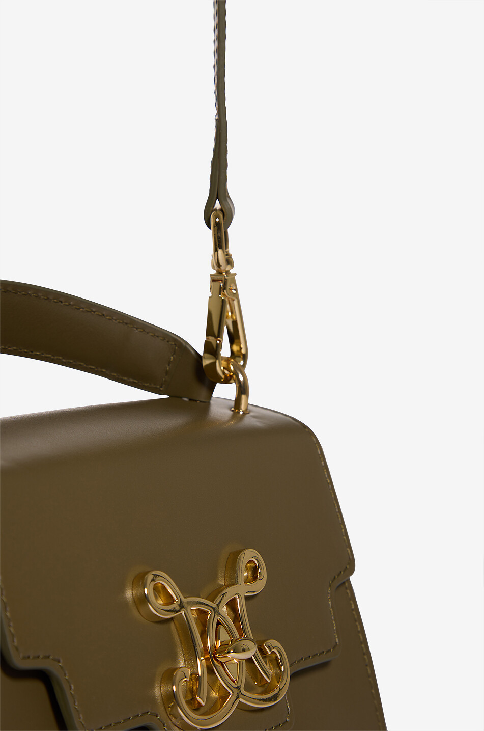 DE MARQUET Signature Baby monogrammed leather handbag Women KHAKI 6