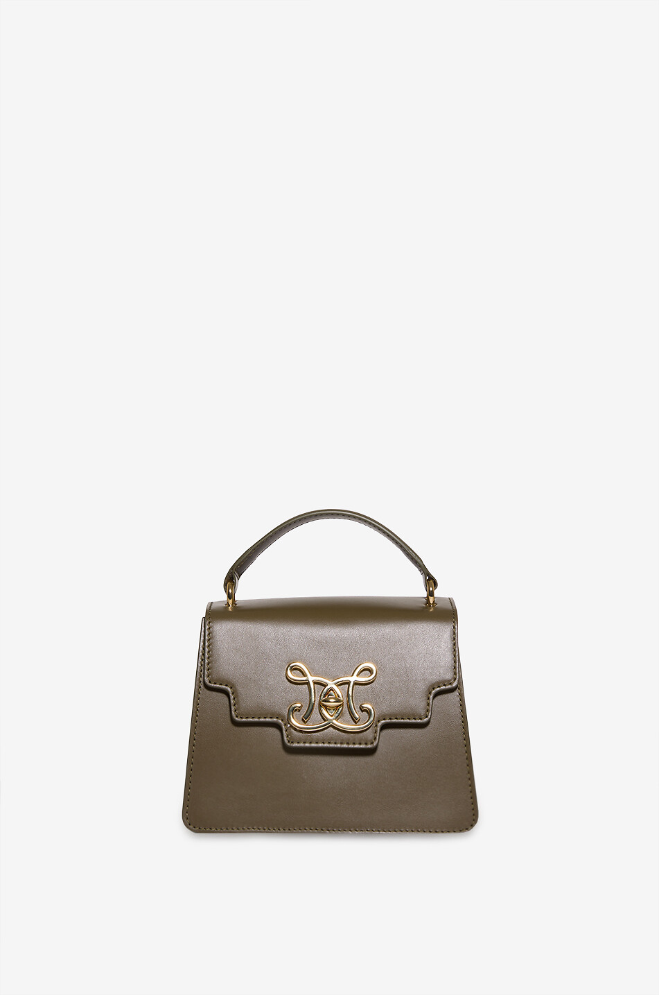 DE MARQUET Signature Baby monogrammed leather handbag Women KHAKI 1