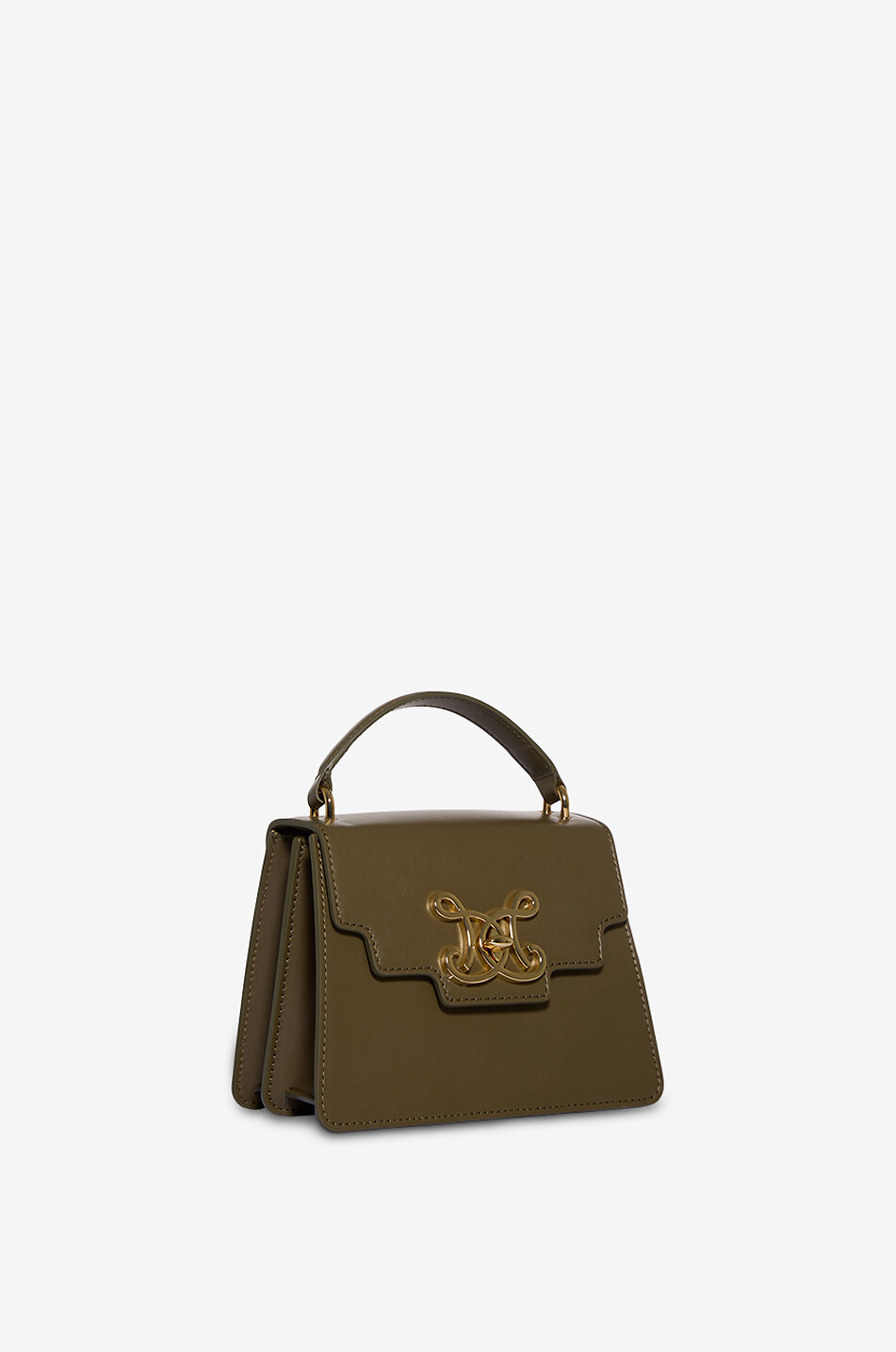 DE MARQUET Signature Baby monogrammed leather handbag Women KHAKI 2
