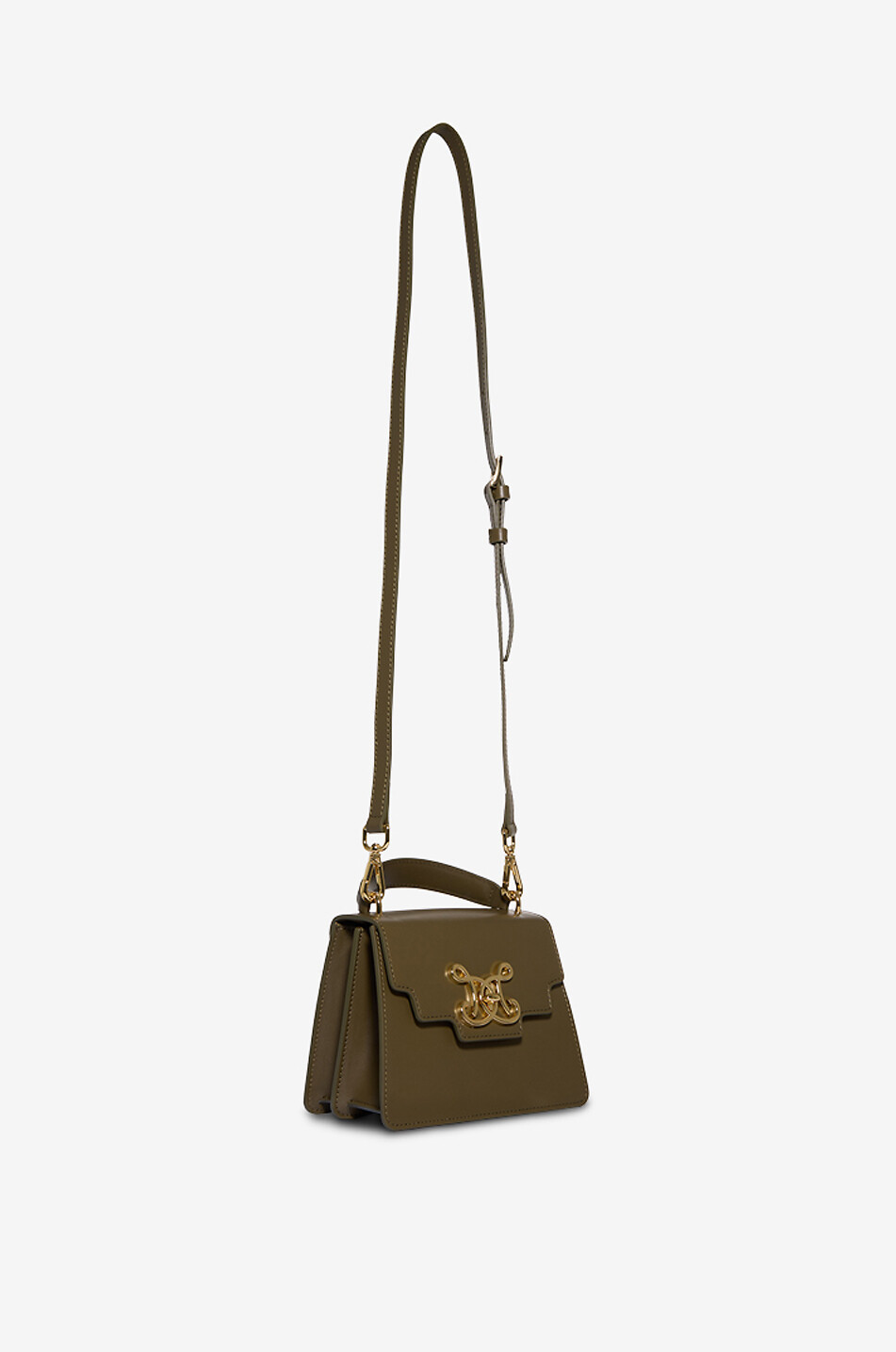 DE MARQUET Signature Baby monogrammed leather handbag Women KHAKI 5