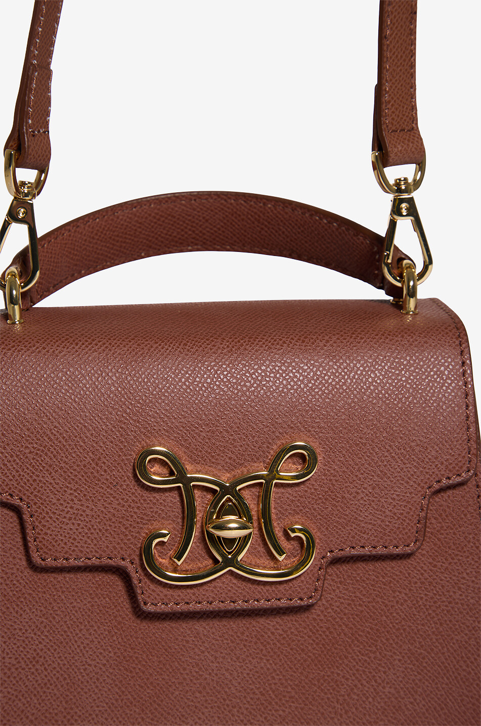 DE MARQUET Signature Baby monogrammed leather handbag Women BROWN 6
