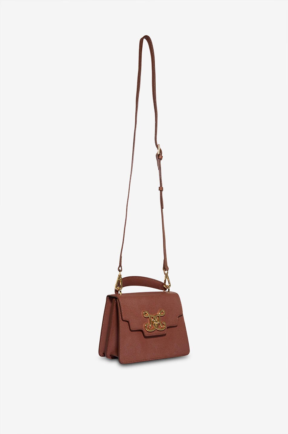 DE MARQUET Signature Baby monogrammed leather handbag Women BROWN 5
