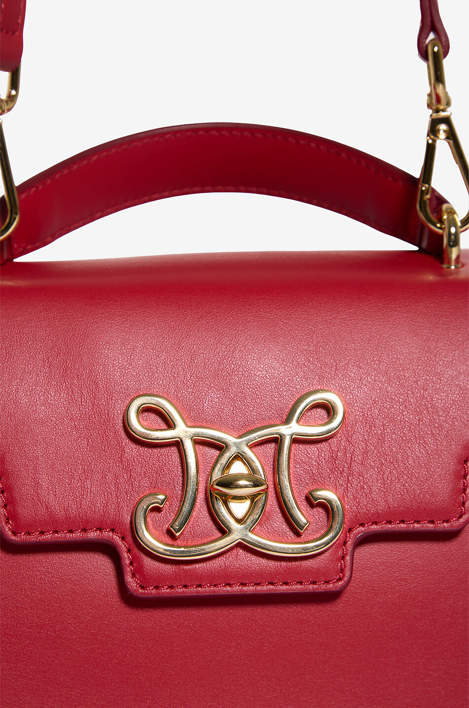DE MARQUET Sac à main en cuir à monogramme Signature Baby Femme ROUGE 6