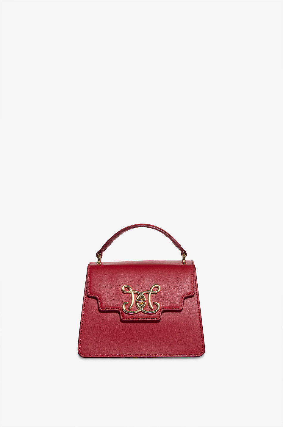 DE MARQUET Sac à main en cuir à monogramme Signature Baby Femme ROUGE 1