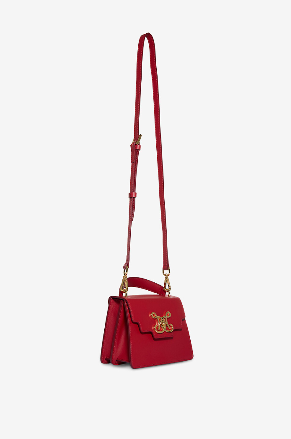 DE MARQUET Sac à main en cuir à monogramme Signature Baby Femme ROUGE 5
