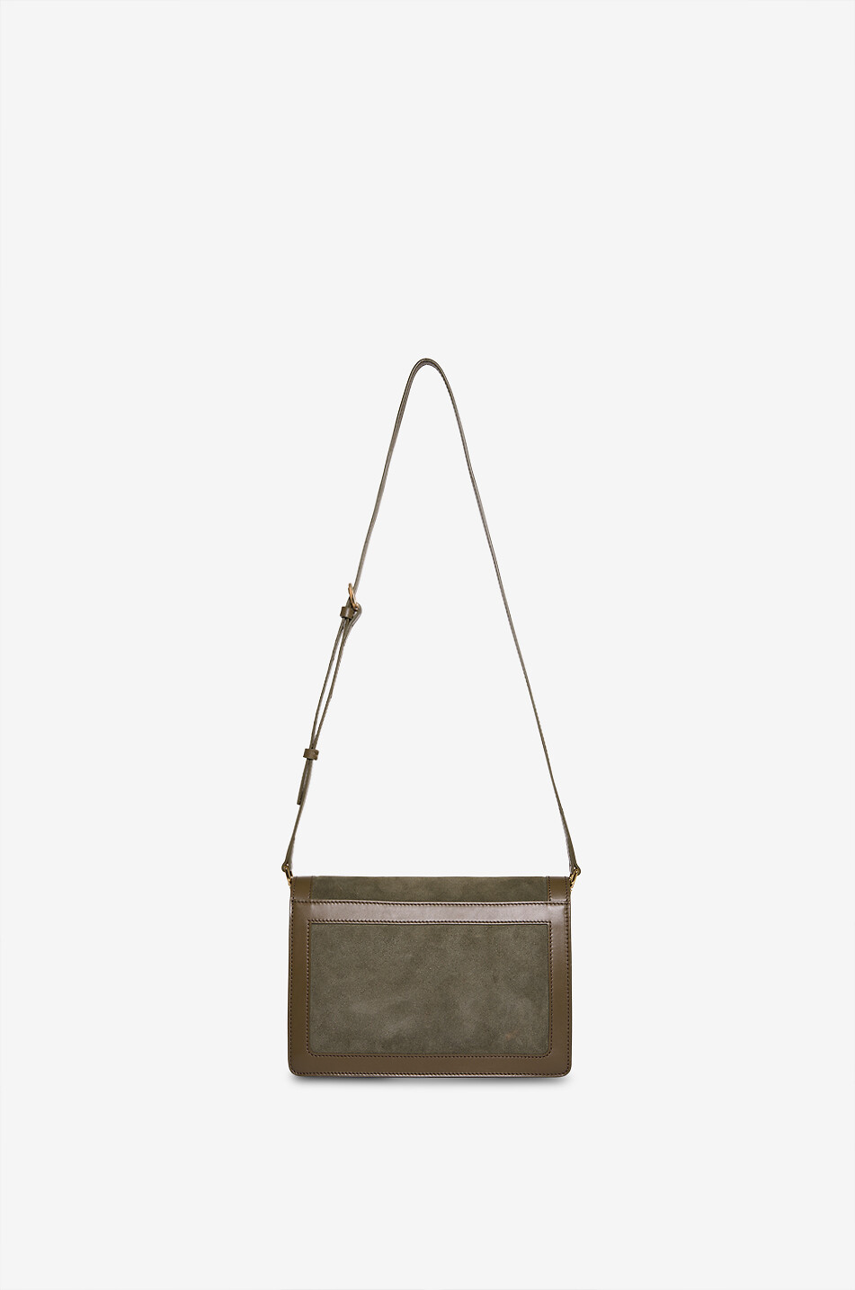 DE MARQUET Umhängetasche aus Wild- und Glattleder Outline Velour Damen KHAKI 3