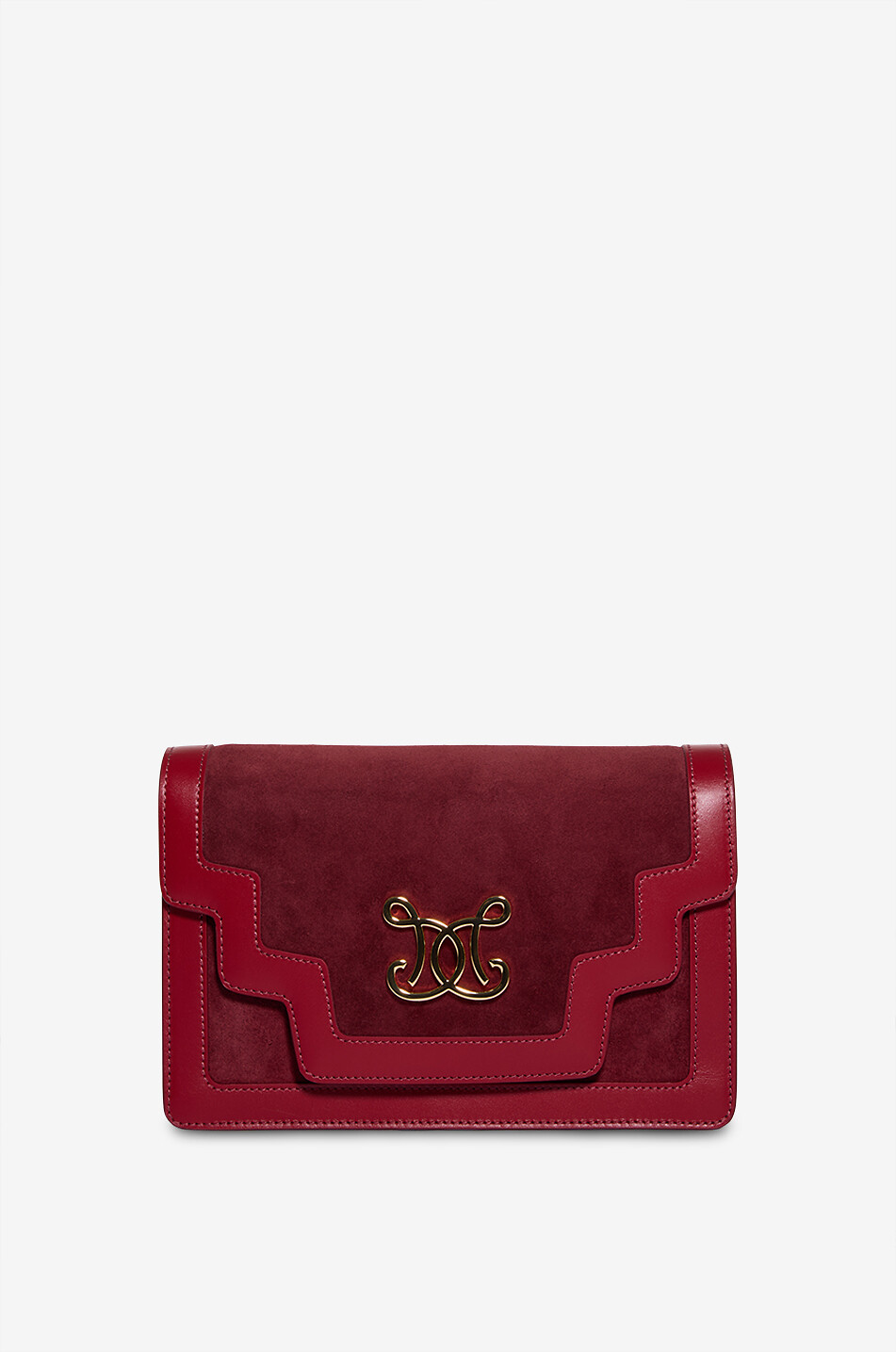 DE MARQUET Umhängetasche aus Wild- und Glattleder Outline Velour Damen ROT 1