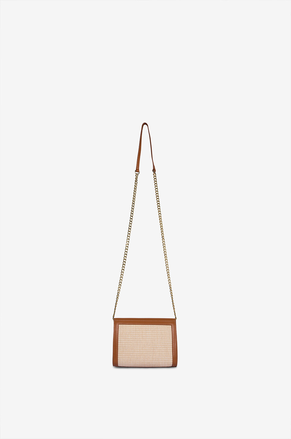 DE MARQUET Sac porté épaule en cuir et raphia TwoTone Raffia Femme MARRON 3