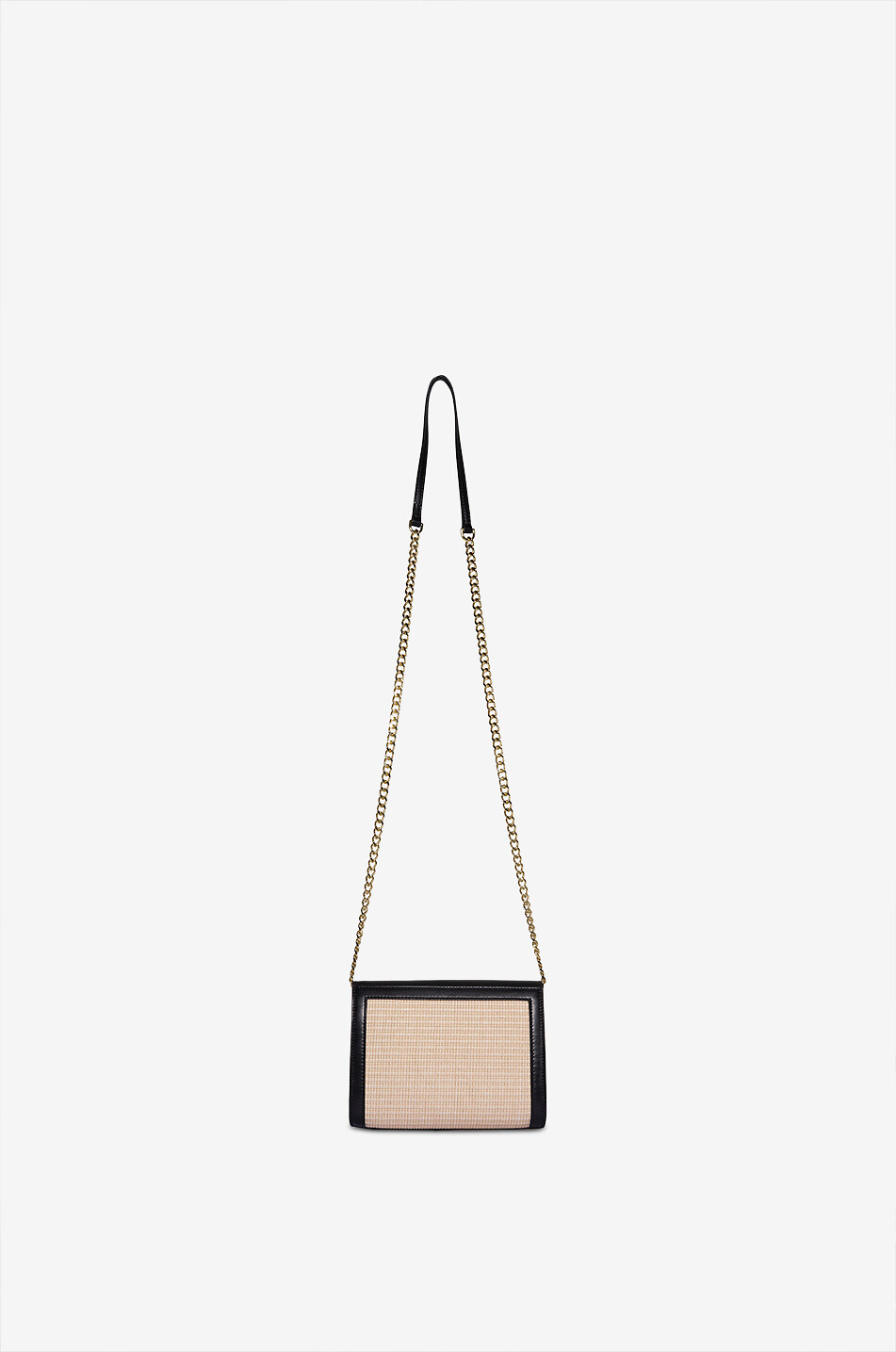 DE MARQUET Sac porté épaule en cuir et raphia TwoTone Raffia Femme NOIR 3