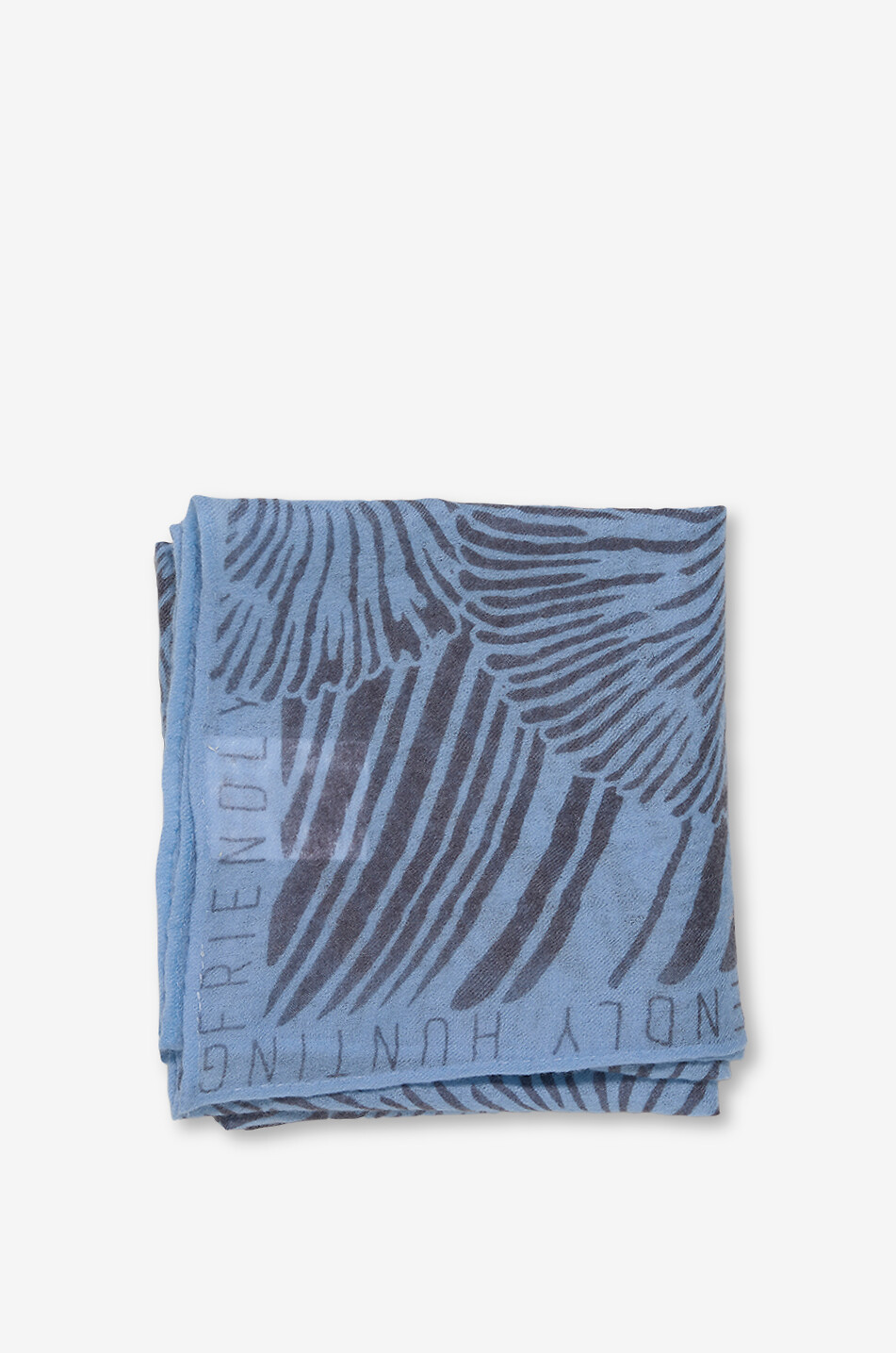 FRIENDLY HUNTING Midicube Escargot cashmere square scarf Women BLUE 2