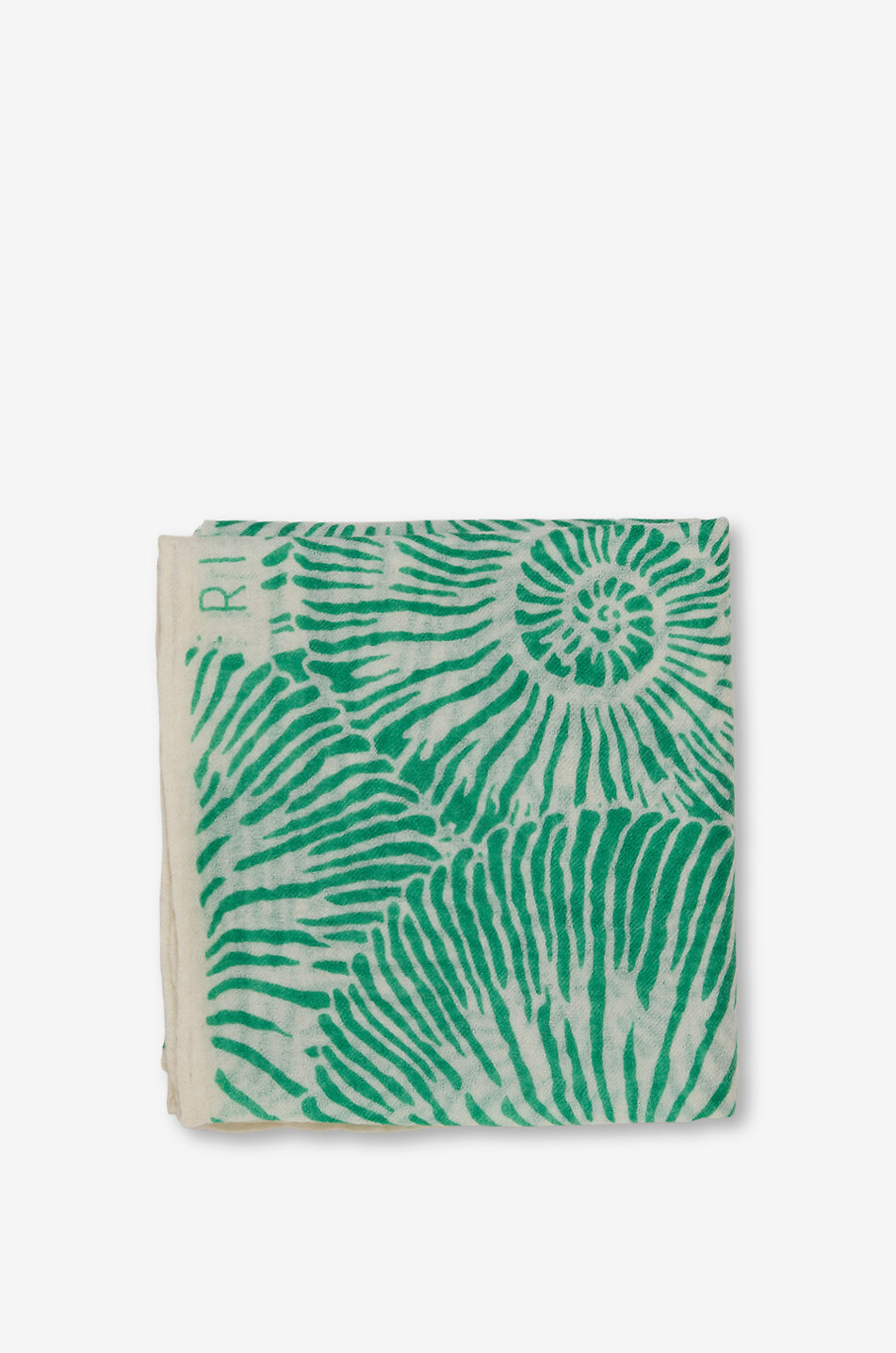 FRIENDLY HUNTING Midicube Escargot cashmere square scarf Women GREEN 2
